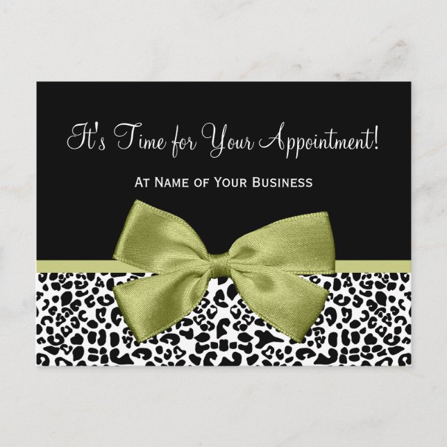 Carte Postale Linden Empreinte de léopard Salon Rappel de rendez (Devant)