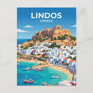 Carte Postale Lindos Grèce