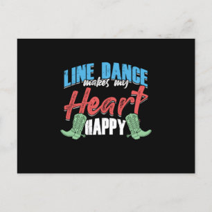 Carte Postale Line Dance Rend Mon Coeur Heureux Musique Country 