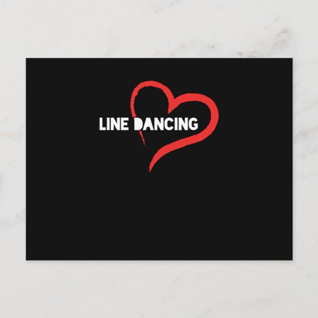 Carte Postale Line Dancing Heart Country Music Cowboy Cowgirl Gi (Devant)