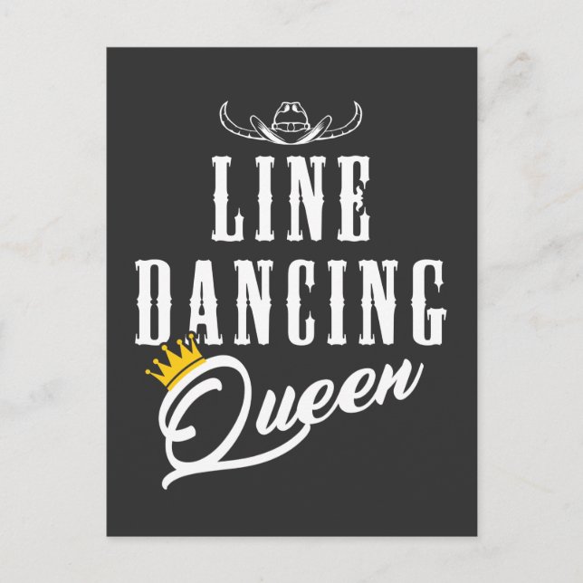 Carte Postale Line Dancing Queen Cowgirl Line Dance Femme (Devant)