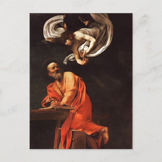 Carte Postale L'inspiration de Saint Matthieu, Caravaggio (Devant)