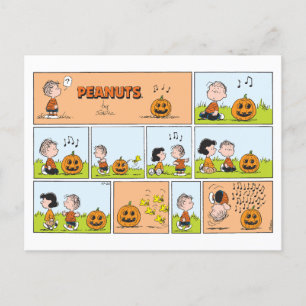 Carte Postale Linus & Lucy Chanter Jack-O-Lantern