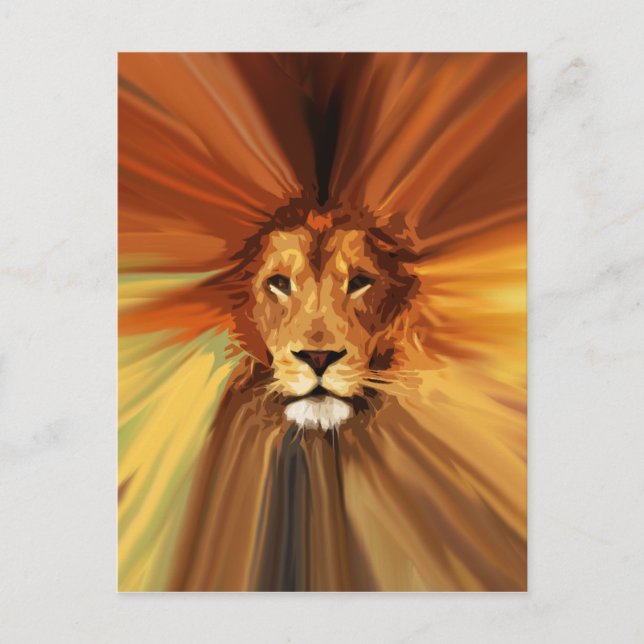 Carte Postale Lion Abstrait (Devant)