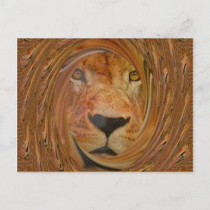 Carte Postale Lion Abstrait Safari Art