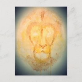 Carte postale Lion Aquarelle Abstraite