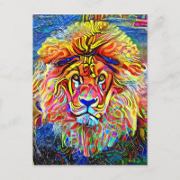 Lion Art Bold Abstrait Portrait Peinture