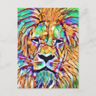 Carte postale Lion - Art Vibrant