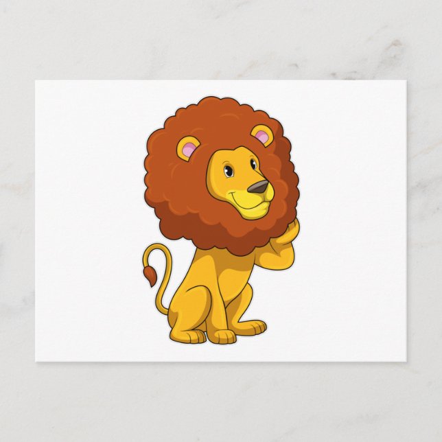 Carte Postale Lion avec boucles (Devant)