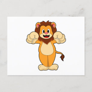 Carte Postale Lion avec de grosses cales