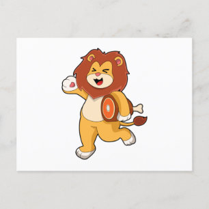 Carte Postale Lion avec de la viande