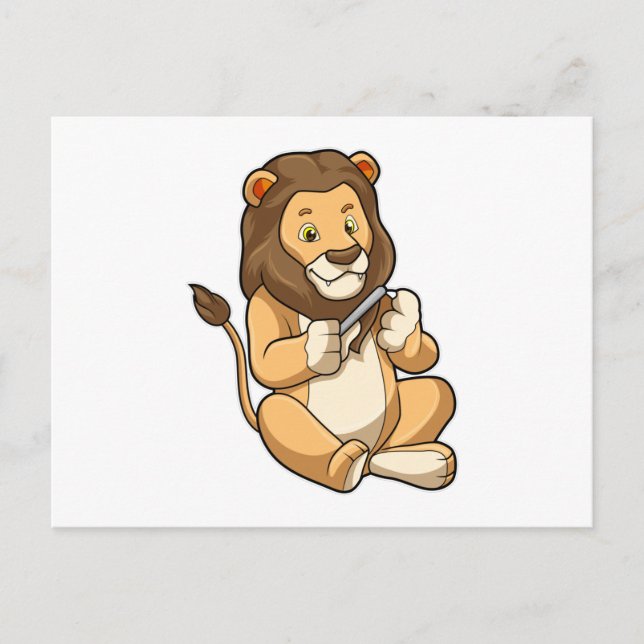 Carte Postale Lion avec flèches à clous (Devant)