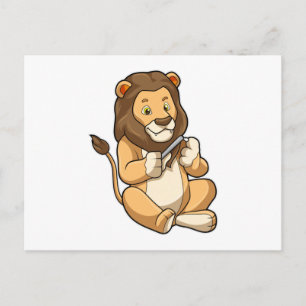 Carte Postale Lion avec flèches à ongles