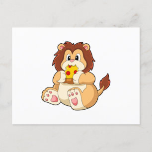 Carte Postale Lion avec morceau de pizza salami.PNG
