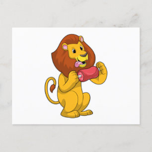 Carte Postale Lion avec viande