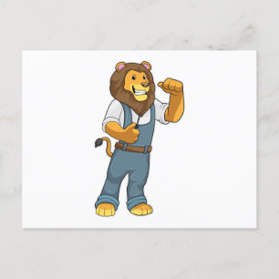 Carte Postale Lion comme tournevis de Handyman