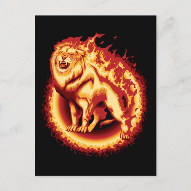 Carte Postale Lion de feu (Devant)