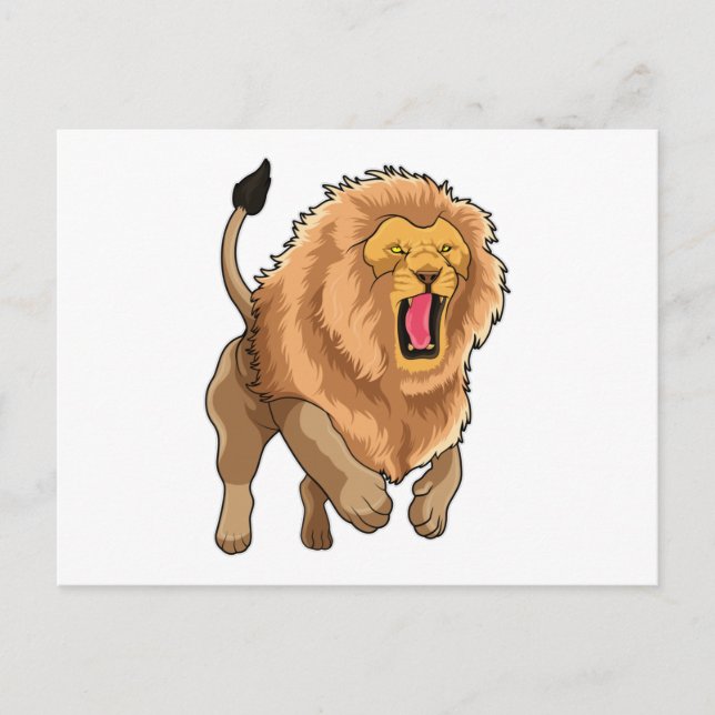 Carte Postale Lion de saut (Devant)