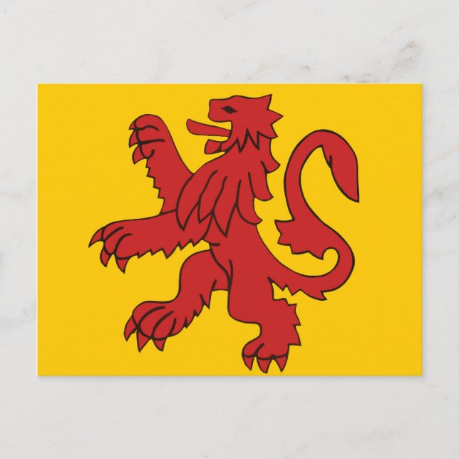 Carte Postale Lion écossais rouge. (Devant)