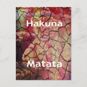 Carte Postale Lion Elégant Terre : Hakuna Matata Design textuel
