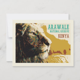 Carte Postale Lion en Arawale National Reserve, Kenya