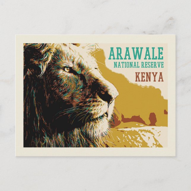 Carte Postale Lion en Arawale National Reserve, Kenya (Devant)