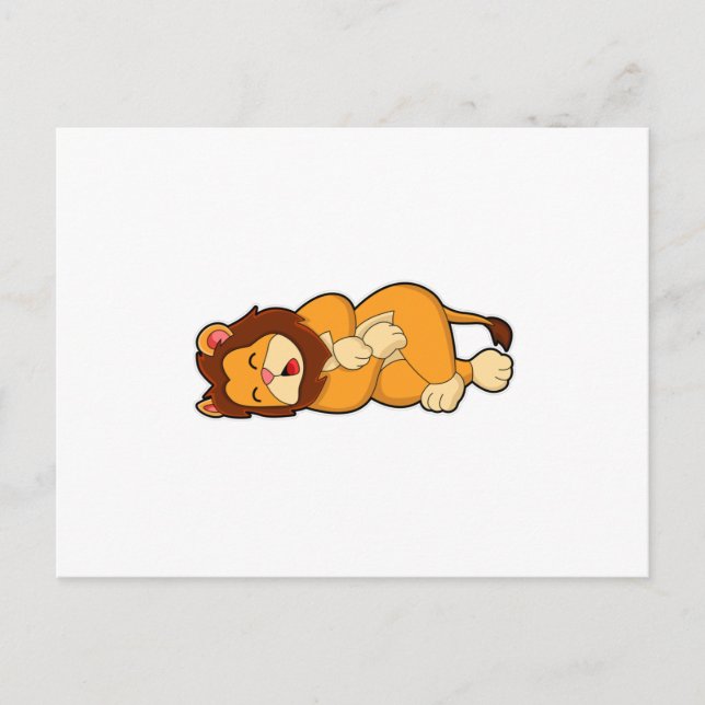 Carte Postale Lion endormi (Devant)