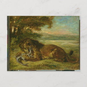 Carte Postale Lion et Alligator, 1863