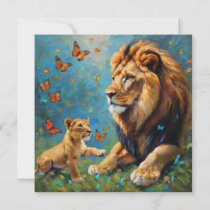 Carte postale Lion Et Cub