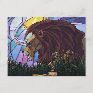 Carte Postale Lion et petits