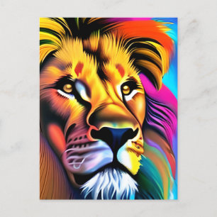 Carte Postale Lion Face Imaginaire mystique