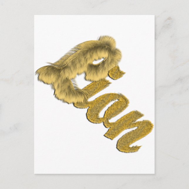 Carte Postale Lion - Furry Text (Devant)