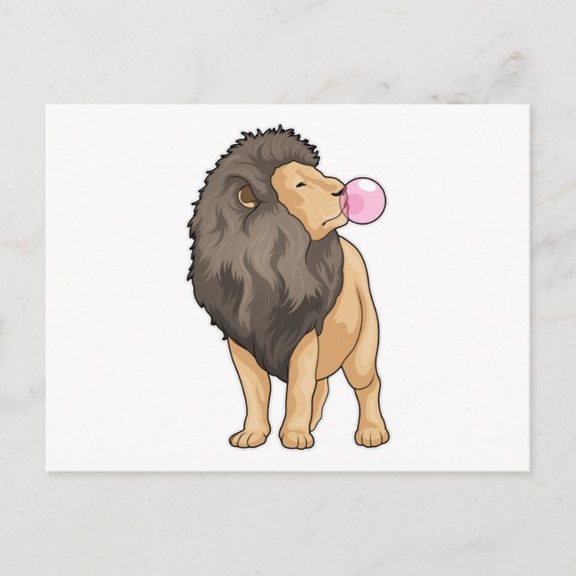 Carte Postale Lion gomme à mâcher (Devant)