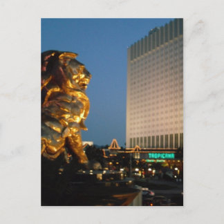 Carte Postale Lion MGM face au Strip de Las Vegas