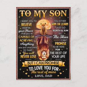 Carte Postale Lion Moon Je Veux Croire - Papa À Son