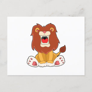 Carte Postale lion rugissant