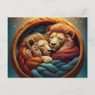 Carte Postale Lions de fils d'IA