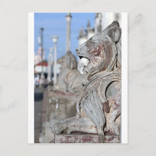 Carte Postale Lions de pierre sculptés de Léon, Nicaragua