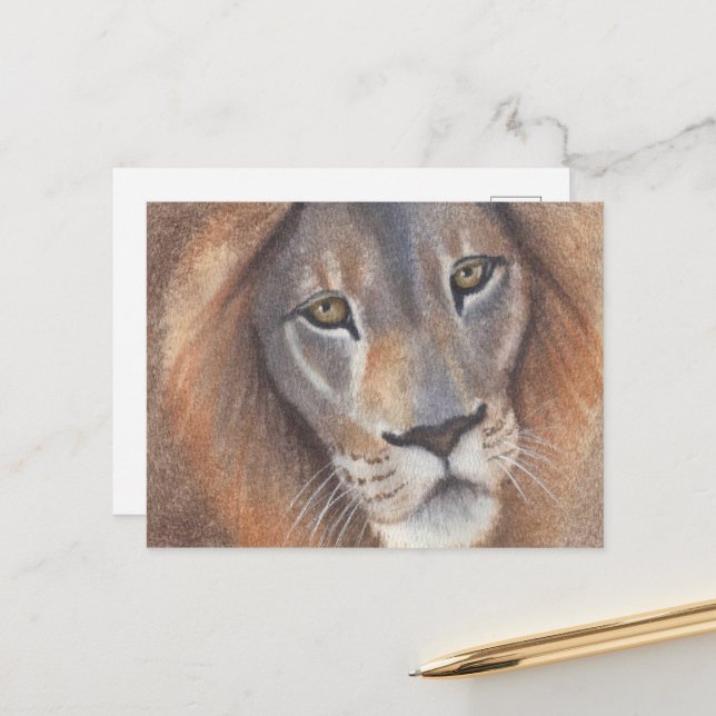 Carte Postale Lion's Eyes (Devant/Arrière en situation)