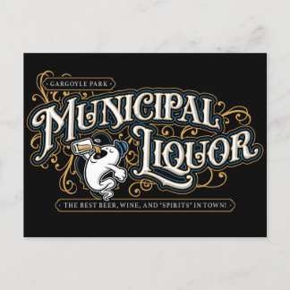 Carte postale Liqueur municipal du parc Gargoyle