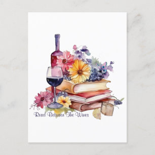 Carte Postale Lire entre les vins