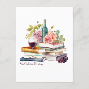 Carte Postale Lire entre les vins
