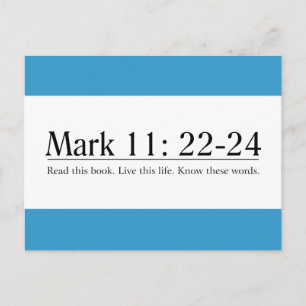 Carte Postale Lire la Bible Mark 11:22-24