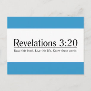 Carte Postale Lire la Bible Révélations 3:20