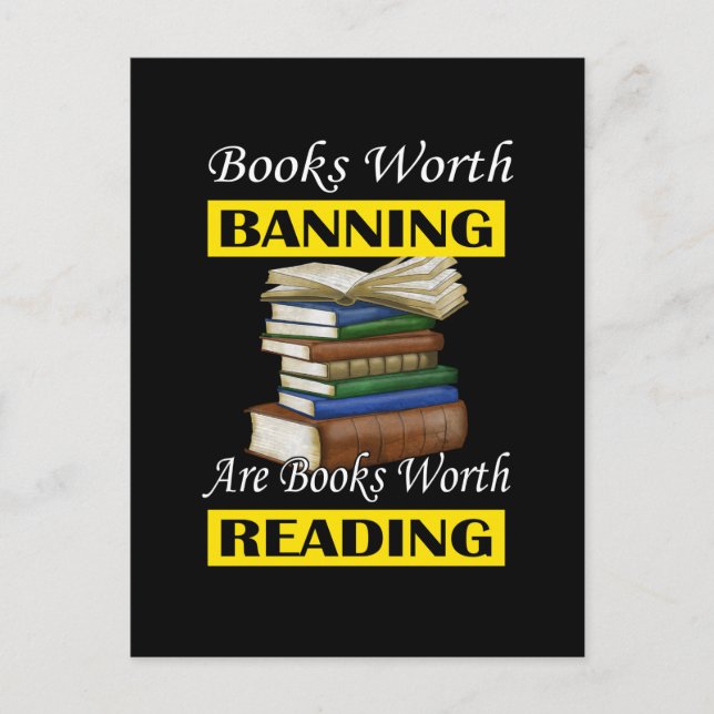 Carte Postale Lire Livres interdits Librarian Bookworm Lecteur d (Devant)