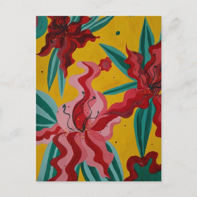 Carte Postale lis, fleurs, abstraction, abstraction, abstraction (Devant)