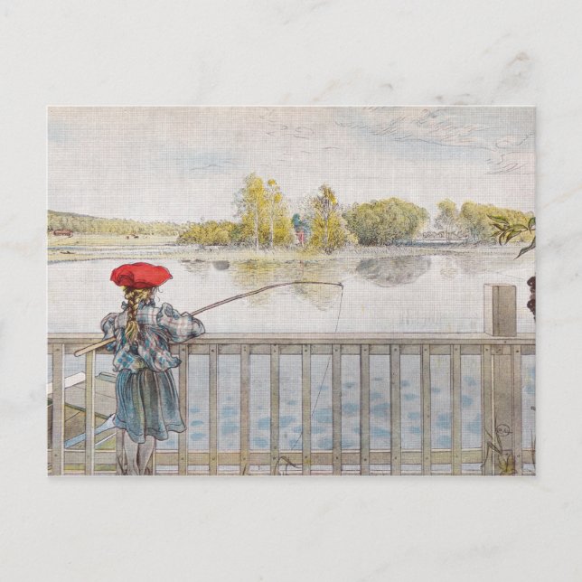 Carte Postale Lisbeth Fishing par Carl Larsson (Devant)