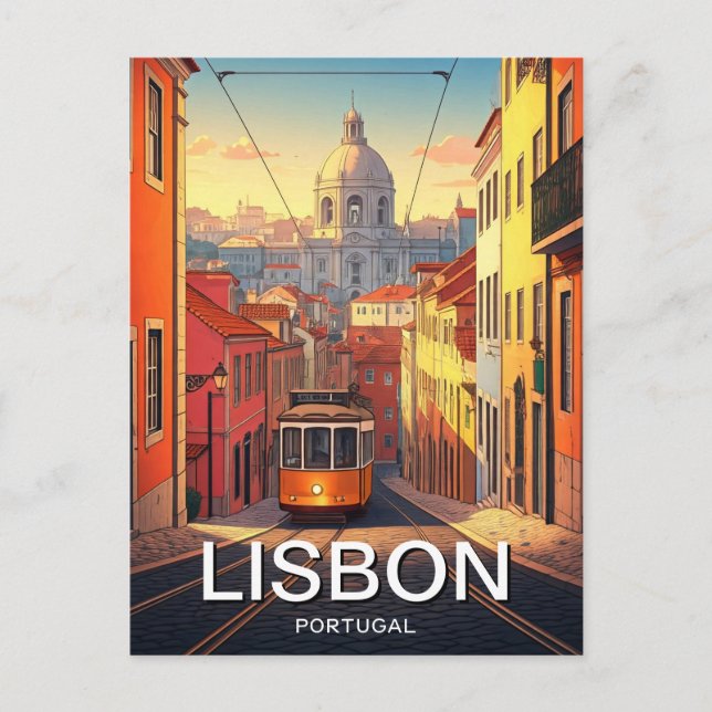 Carte Postale Lisbonne Portugal Panthéon Alfama Anime (Devant)