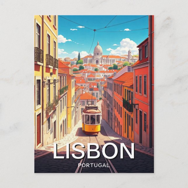 Carte Postale Lisbonne Portugal Panthéon Alfama Anime (Devant)