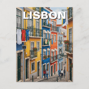 Carte Postale Lisbonne Portugal Panthéon Alfama Aquarelle